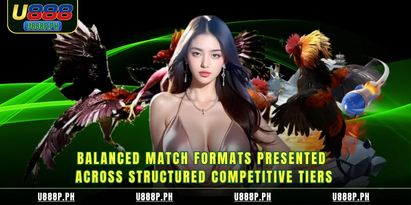 Balanced match formats presented across structured competitive tiers